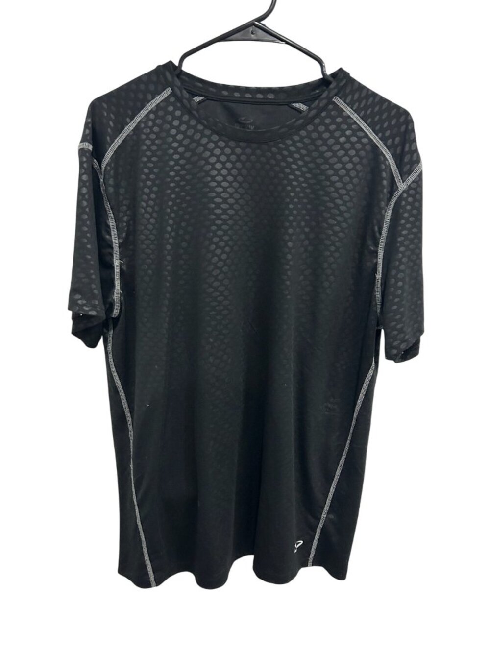 Ikonik Large Black Athletic Short Sleeve Mens Shirt Polyester Gorpcore Minimalis